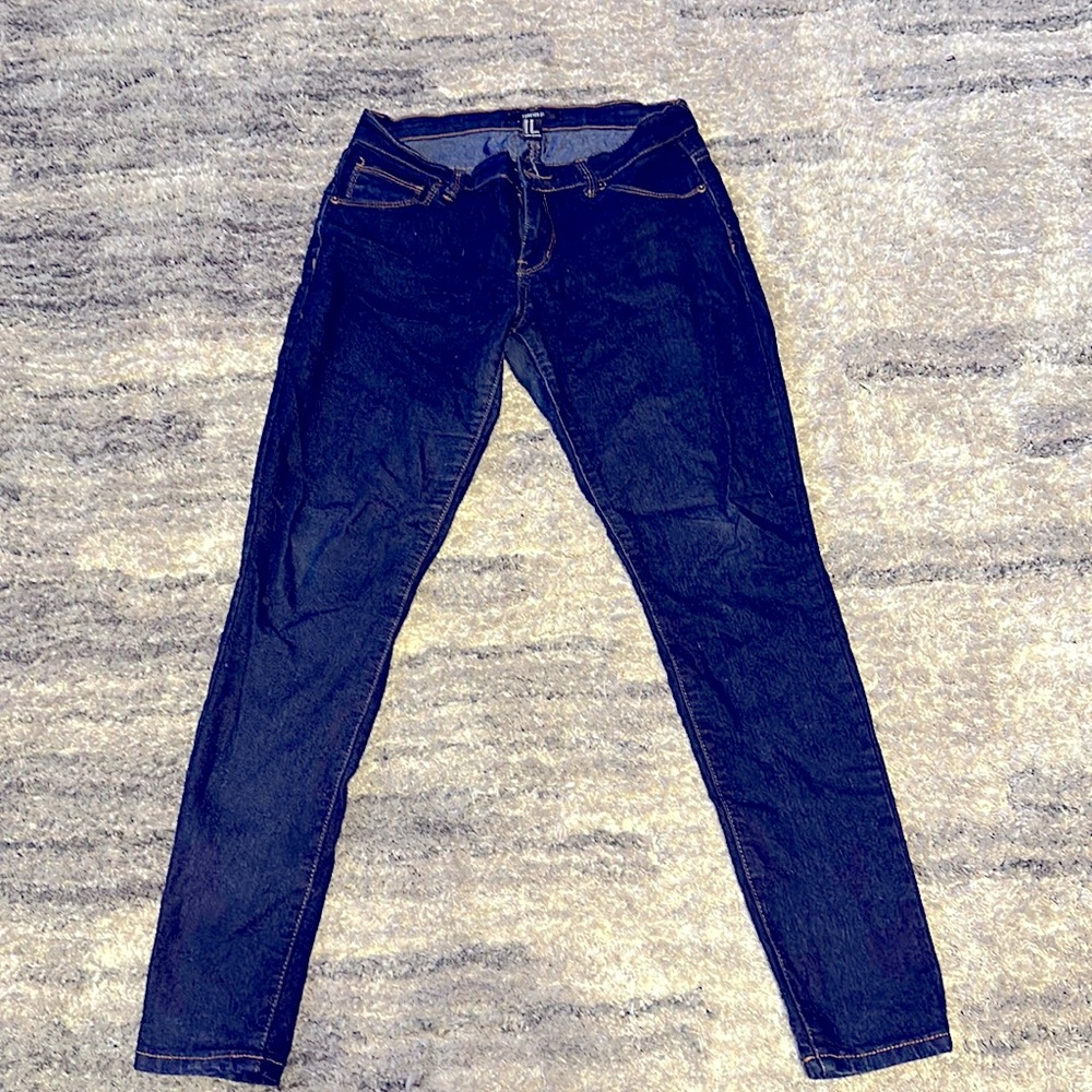 Forever 21 Denim skinny Blue Stretch ankle jeans